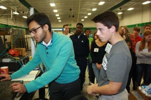Navneet Nagi teaching students about a machine vision application